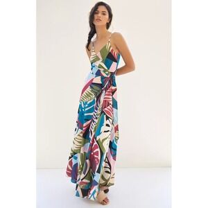 backless maxi dress casual Bohemian Tropical Print Backless Casual Resort Maxi Dress, Multicolor / S